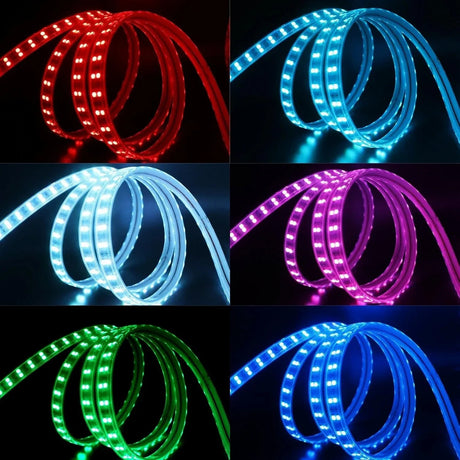 RGB LED Strip 220V 240V 120 LEDs/m IP67 Waterproof WIFI App Control Work With Google & Alexa - ATOM LED