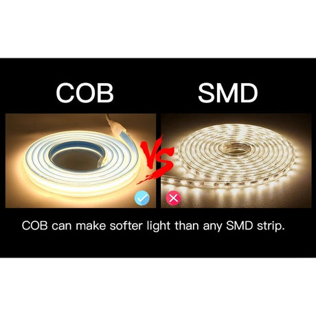 Pink COB LED Strip Light 220V 240V 288 LEDs/m IP65 with UK Plug - ATOM LED
