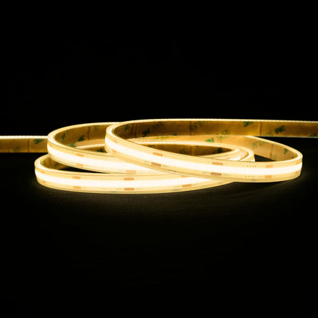 Warm White 3000K COB LED Strip 24V 384 LEDs/m IP68 Waterproof