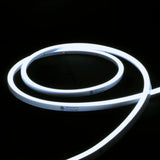 ATOM LED cool white 6000K 10x10mm side bend neon flex lighting a driveway edge in one continuous run — 48V IP67 waterproof