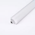 Silver aluminium LED corner profile 16x16mm with opal diffuser, 1 metre