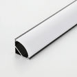 Black aluminium LED corner profile 16x16mm with opal diffuser, 2 metre