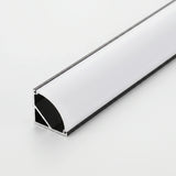 Black aluminium LED corner profile 16x16mm with opal diffuser, 2 metre