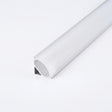 White aluminium LED corner profile 16x16mm with opal diffuser, 2 metre