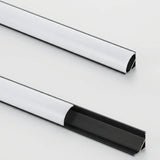 Black 2 metre aluminium LED corner profile with milky diffuser