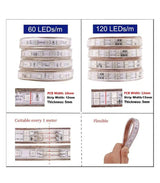 RGB LED Strip Light 220V IP67 Wireless Bluetooth App Control with Remote 60 LED/m - ATOM LED