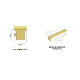 ATOM LED natural white 4000K 10x10mm side bend neon flex forming a square 90° corner along a garden path — 48V IP67 waterproof