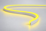 Lemon Yellow 6x12mm 12V IP65 neon flex showing the domed side-bend profile used in the product datasheet.