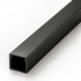 Black 12x10mm aluminium LED surface profile with black diffuser cover