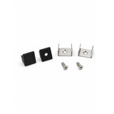 Black end caps, spring clips and fixing screws for 12x10mm LED profile