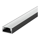 1 Metre black aluminium LED surface profile 17x8mm with opal diffuser