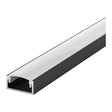 2 Metre black aluminium LED surface profile 17x8mm with opal diffuser
