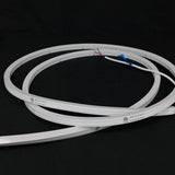 ATOM LED warm white 3000K 10x10mm side bend neon flex running along an outdoor step edge at dusk — 48V IP67 waterproof