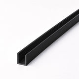 Black aluminium 6x12mm IP67 neon flex mounting profile — close-up illustration