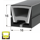 Black Silicone LED Neon Flex Tube Diffuser Body for LED Strip Light 16x16mm - UK LED Lights