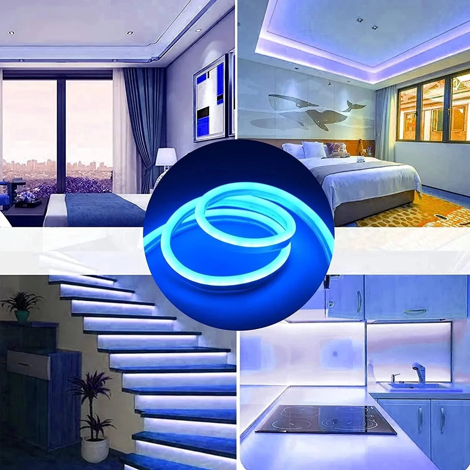 Blue Leds In Room Blue Neon Flex DC12V IP65 8x16mm 120 LEDs/M IP65