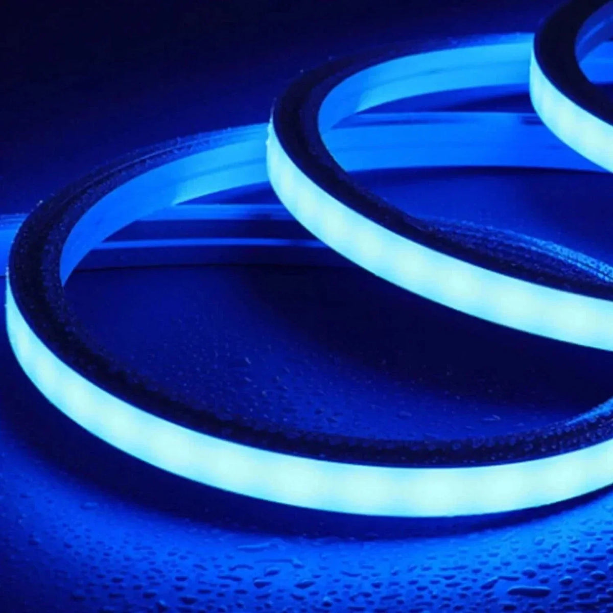 Blue LED Neon Flex 16x16mm 220V 240V Top Bending 120LEDs/m 20cm Cut IP ...