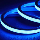 Blue LED Neon Flex 16x16mm 220V 240V Top Bending 120LEDs/m 20cm Cut IP65 Waterproof with UK Plug - ATOM LED