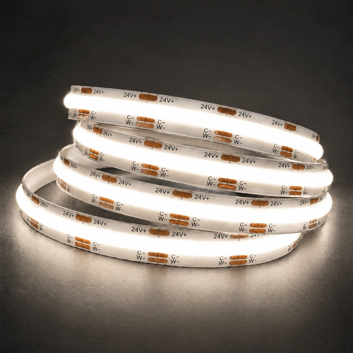 24V tunable CCT COB LED strip at 4000K natural white colour illustration