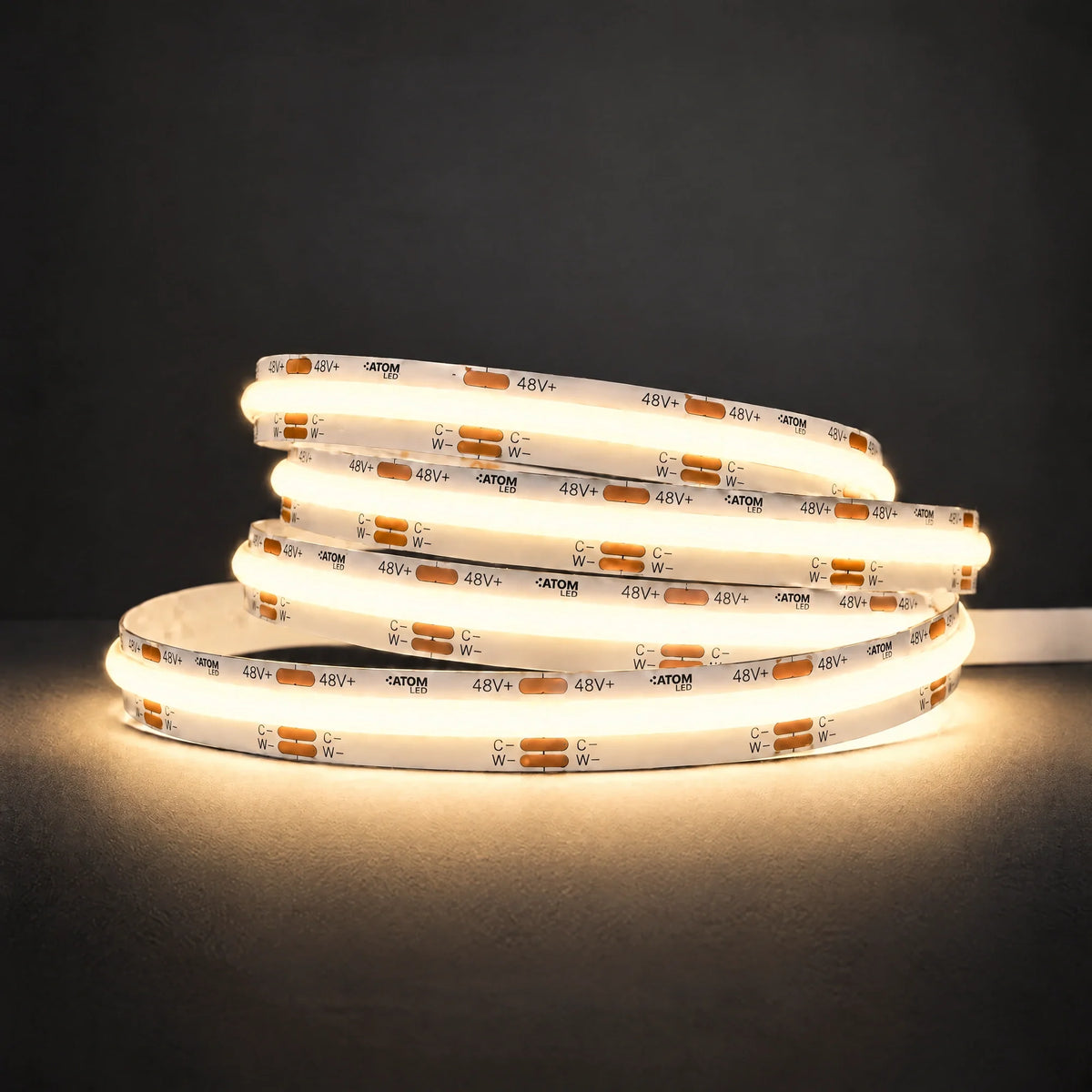 48V tunable CCT COB LED strip at 3000K colour illustration