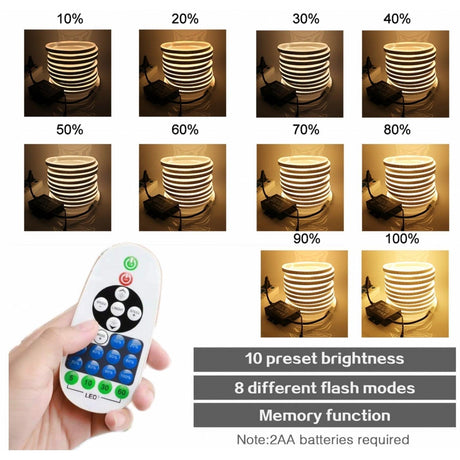 COB LED Strip 220V 240V WIFI Dimmer Controller with 23-Key RF Remote Control 1500W for Brightness Adjustment - UK LED Lights