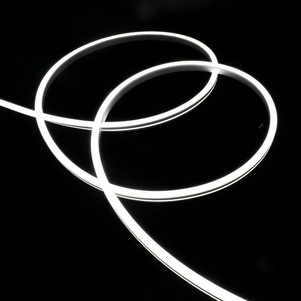 Cool White 6000K neon flex 8x16mm — close-up of fully diffused dot-free LED light line