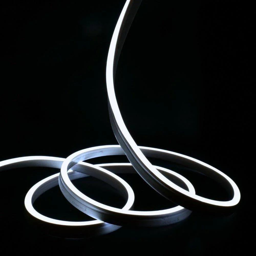 Extra Long Cool White Neon Flex 6000K 24V 10x20mm IP67 Waterproof 20m ...