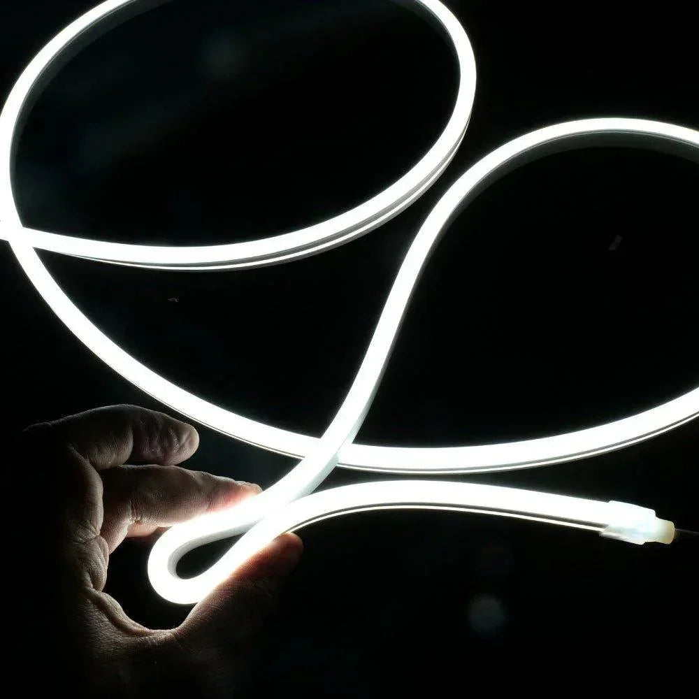 Decking Cool White LED Neon Flex 6000K 24V 6x12mm IP67 Waterproof 1cm Cut 15m | UK LED Lights
