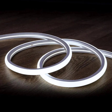 Cool White LED Neon Flex 16x16mm D Shape Vertical Bending 120LEDs/m 220V 240V IP67 Waterproof with UK Plug - ATOM LED