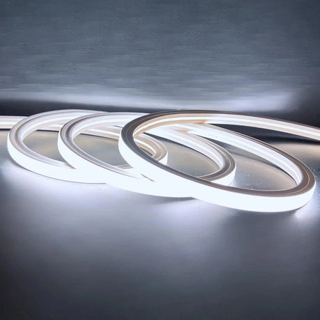 Cool White Neon Flex 6000K 16x16mm 220V 240V Top Bend IP65 10cm Cut with UK Plug - ATOM LED