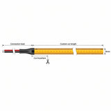 8mm Free Cut COB LED strip dimensions: custom length, 150mm lead and cut anywhere