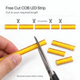 Free Cut COB LED strip with golden PCB; cut anywhere to the required length