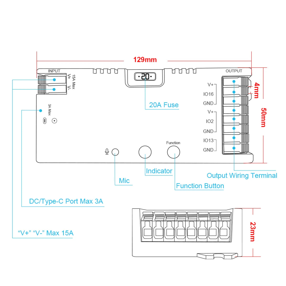 GLEDOPTO Elite 2D-EXMU ESP32 WLED Digital LED Controller with Ethernet Connection GL-C-616WL