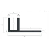 Close cross-section dimensions for LED Neon Flex Profile 6 × 12 mm tile-in channel