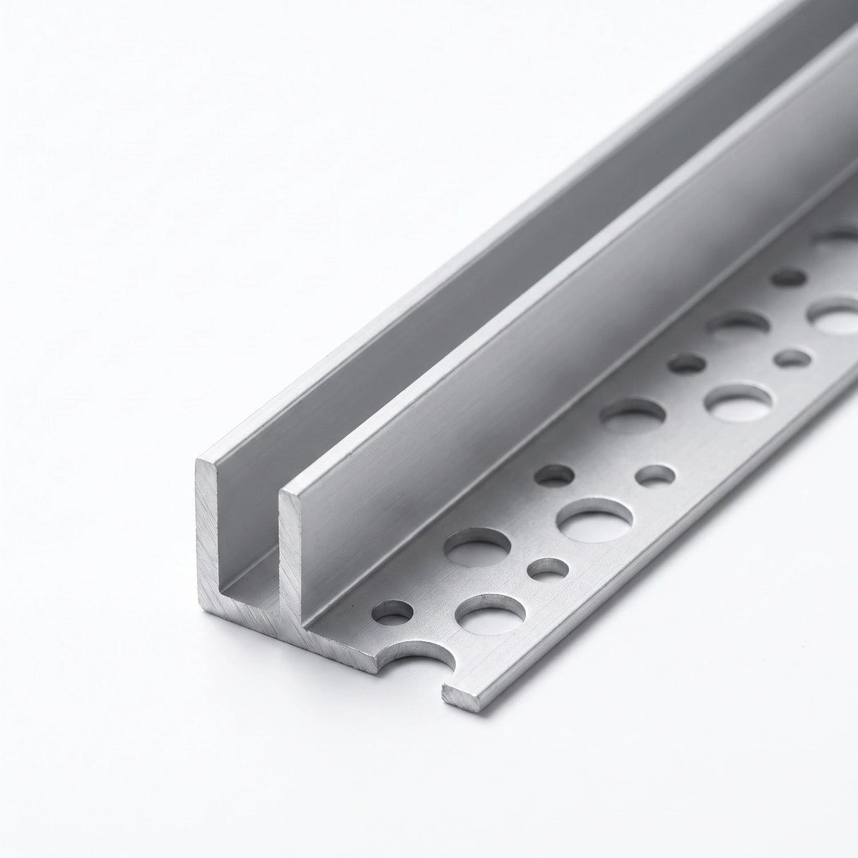 Close view of Tile-In Aluminium Profile for 6 × 12 mm IP67 Neon Flex