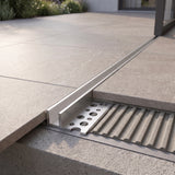 Tile-in LED Neon Flex Profile installed flush in an outdoor tiled floor - illustration
