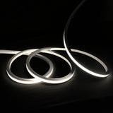 Vertical bend LED neon flex along stair nosings, 4000K natural white 10x10mm 48V