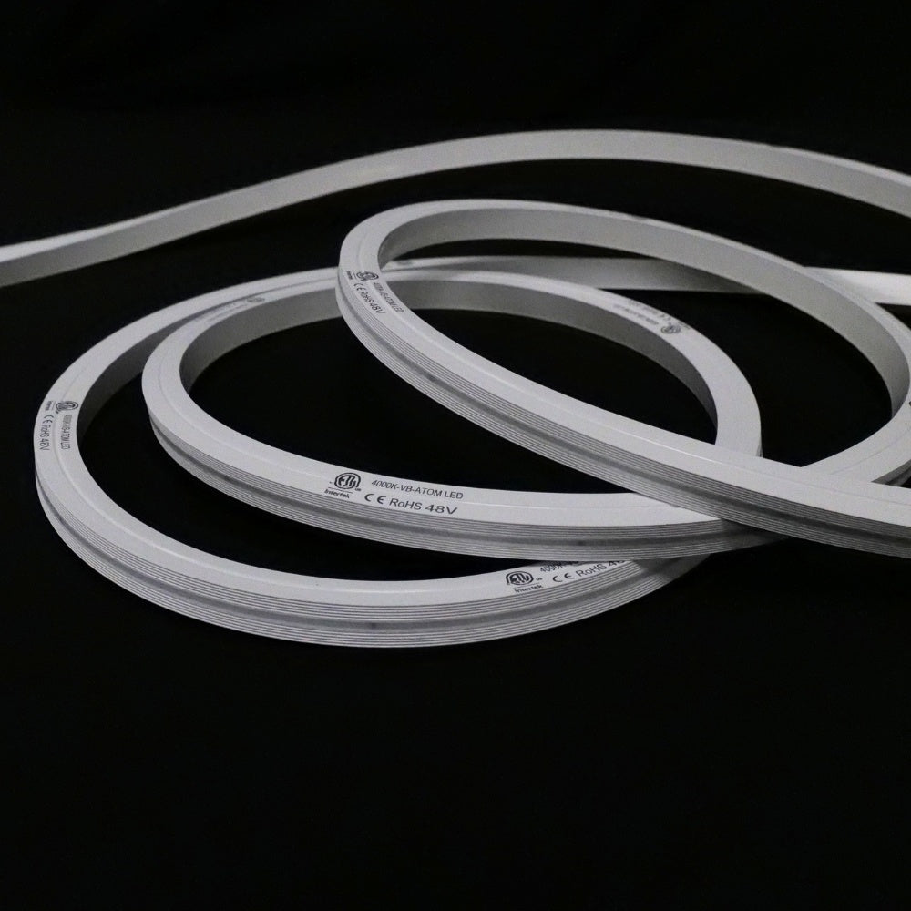 48V vertical bend neon flex coil, 3000K warm white, 8.33cm cut points, IP67