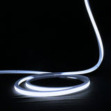 Vertical bend LED neon flex along stair nosings, 6000K cool white 10x10mm 48V