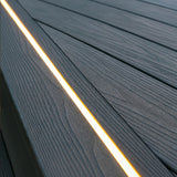 Natural White 4000K 10x10mm dual bend neon flex on decking and driveway — IP67 outdoor install