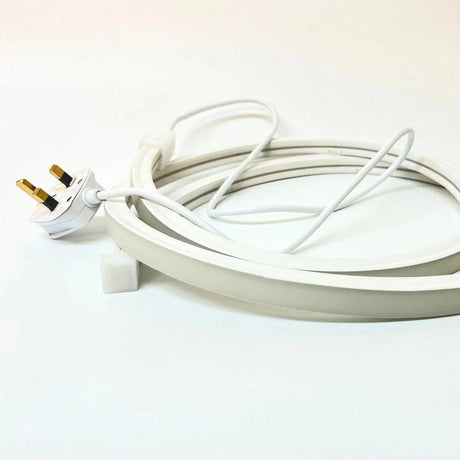 Natural White Neon Flex 4000K 16x16mm 220V 240V Top Bend IP65 10cm Cut with UK Plug - ATOM LED