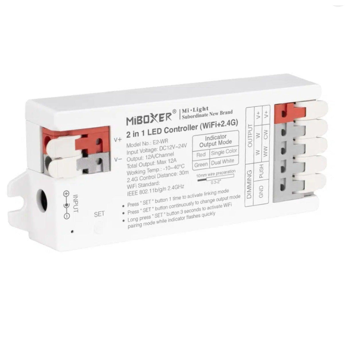 MiBoxer E2-WR 2 In 1 WiFi Smart Strip LED Strip Dimmers Controller - UK LED Lights