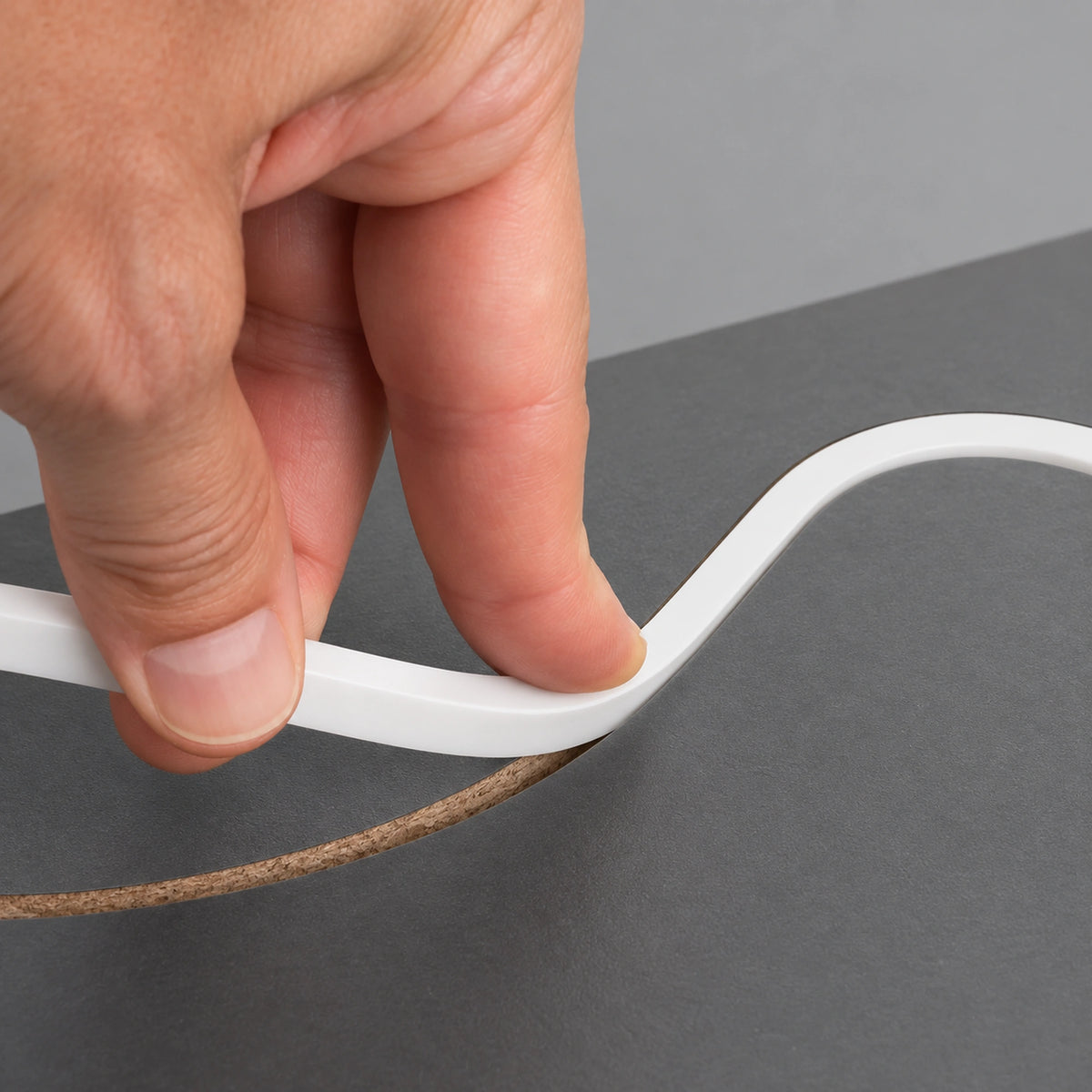 Installing white mini neon flex into a routed groove — installation reference