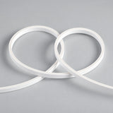 White silicone mini neon flex, switched off, showing flexible loops — reference illustration