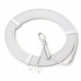 White silicone mini neon flex, switched off, coiled with its power lead — reference illustration