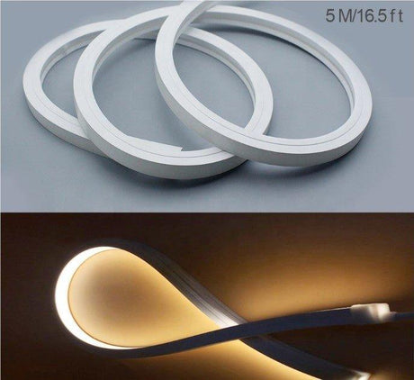 Natural White Neon Flex 4000K DC 48V 16x16mm Top Bend IP65 Waterproof 10cm Cut - UK LED Lights