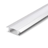 Recessed LED profile with opal cover fitted along full length