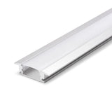 Recessed LED profile with opal cover fitted along full length