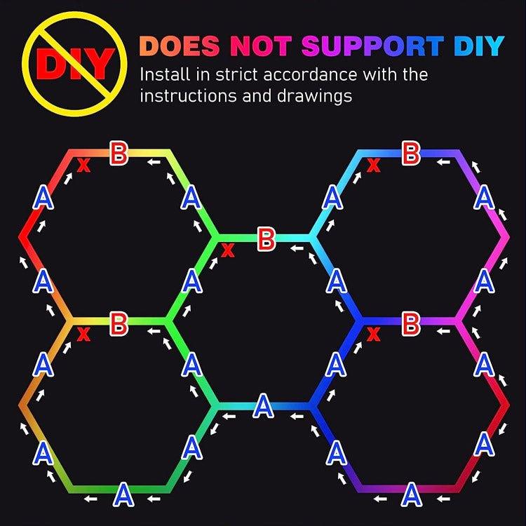 RGB Hexagrid LED Hexagon Ultrabright LED Multicolour Hex Lights - Five Hex Grid - UK LED Lights