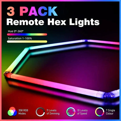 RGB Hexagrid LED Hexagon Ultrabright LED Multicolour Hex Lights - Five Hex Grid - UK LED Lights